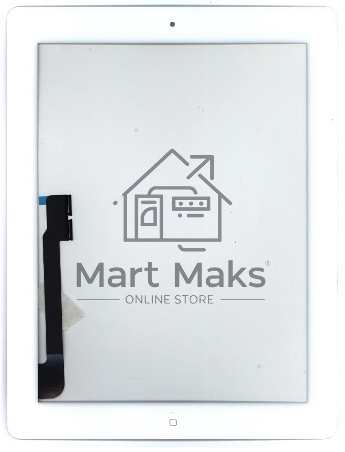 Сенсорное стекло (тачскрин) для iPad, 3 белое с кнопкой