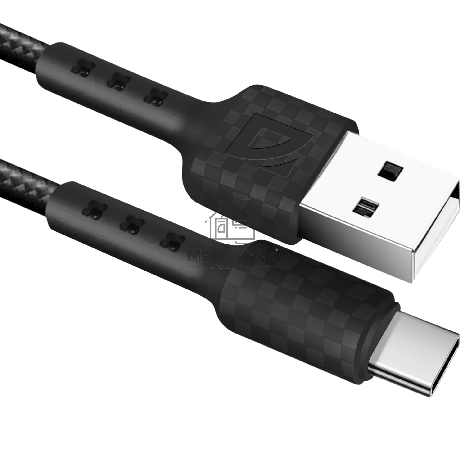 Кабель Defender F181, USB 2.0 (AM) - Type C, 1метр, 2.4А, нейлоновая оплетка, черный.