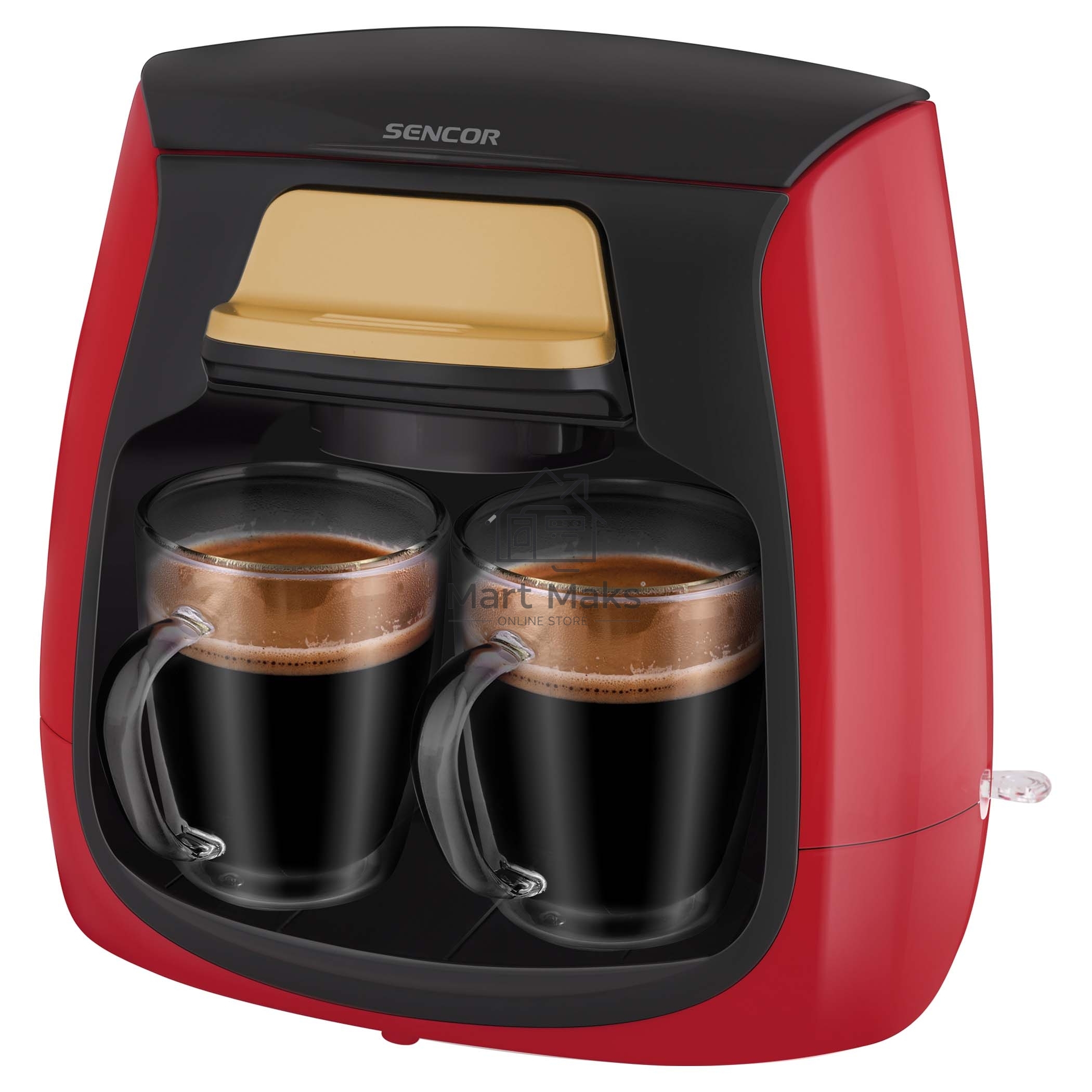Кофеварка капельная Sencor SCE 2101RD красный, исп. кофе - молотый, 0.3 л. 500 Вт.