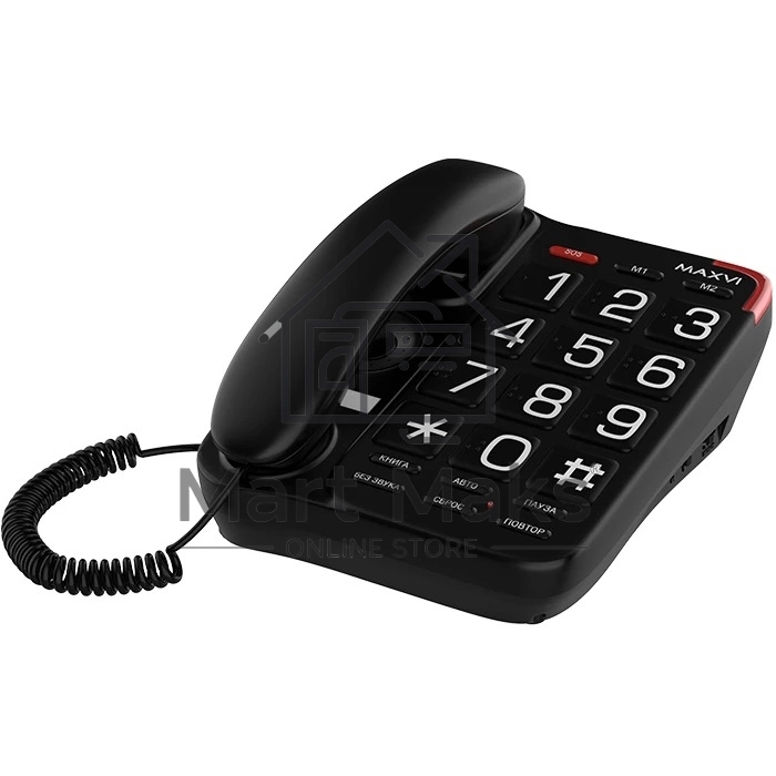 Телефон проводной Maxvi CB-01 черный