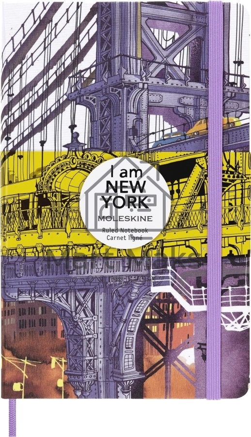 Блокнот Moleskine LIMITED EDITION I AM NEW YORK LEQP060IAMNY Large 130х210мм, 240 страниц, слоновая кость страницы линейка, твердая обложка, белый