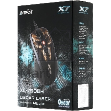 Мышь проводная A4Tech XL-750BH черный, 3600 dpi, USB, кнопки - 7