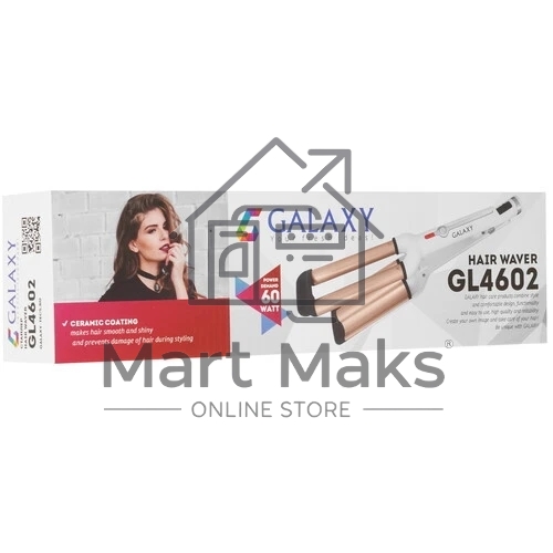 Щипцы для завивки волос Galaxy Line GL4602 белый, 16 мм, 200 °C, 1 режим