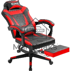 Кресло Defender CRUISER BLACK/RED черный/красный, экокожа, подставка для ног