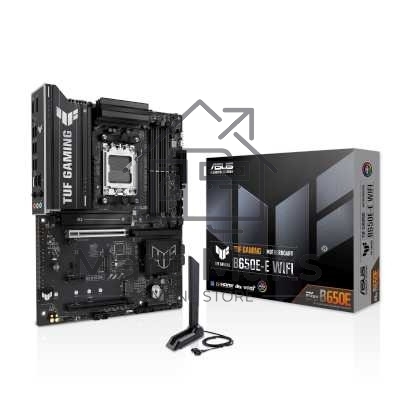 Материнская плата ASUS TUF GAMING B650-E WIFI, AM5, AMD B650, 4xDDR5, 4xSATA, 3xM.2, 1xPCIe 4.0 x16, 1xPCIe 4.0 x16, 1xPCIe x1, 1xDP, 1xHDMI, 1x2.5Gb LAN, Wi-Fi 6E, Bluetooth 5.3, 2xUSB-C (1x10Gbps, 1x20Gbps), 3xUSB-A 5Gbps, 2xUSB-A 10Gbps, 3xUSB-A 2.0, 5