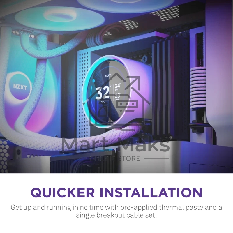 Система жидкостного охлаждения для ПК/ Water Cooling System NZXT Kraken Elite 420 RGb (350W, 420мм, LED temp., белый/ Fans: 3x140мм, 98.61CFM, 34.5dBA, 2000RPM/ Pump height 65mm, 2800RPM, Rad thickness 27mm/ S: 1851, 1700, 1200, 115X, AM5, AM4)