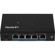 Коммутатор Falcon Eye FE-104POE-S, 4×100 Мбит/с PoE + 1×100 Мбит/с Uplink, неуправляемый