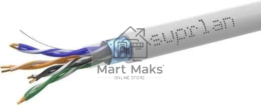 Кабель информационный Suprlan Median 01-1033-1, кат.5E FTP 4X2X24AWG PVC внутренний 305м, серый