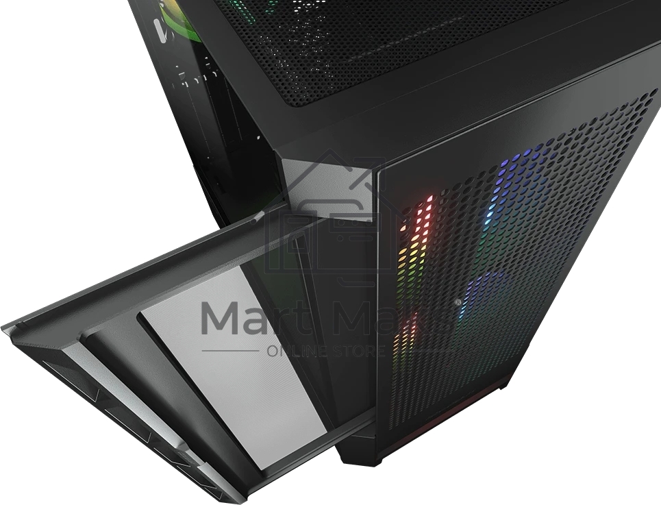 Компьютерный корпус Cougar Airface RGB Black, 2х140мм + 1x120mm ARGB Fan, ARGB Fan Hub, без БП, черный, ATX