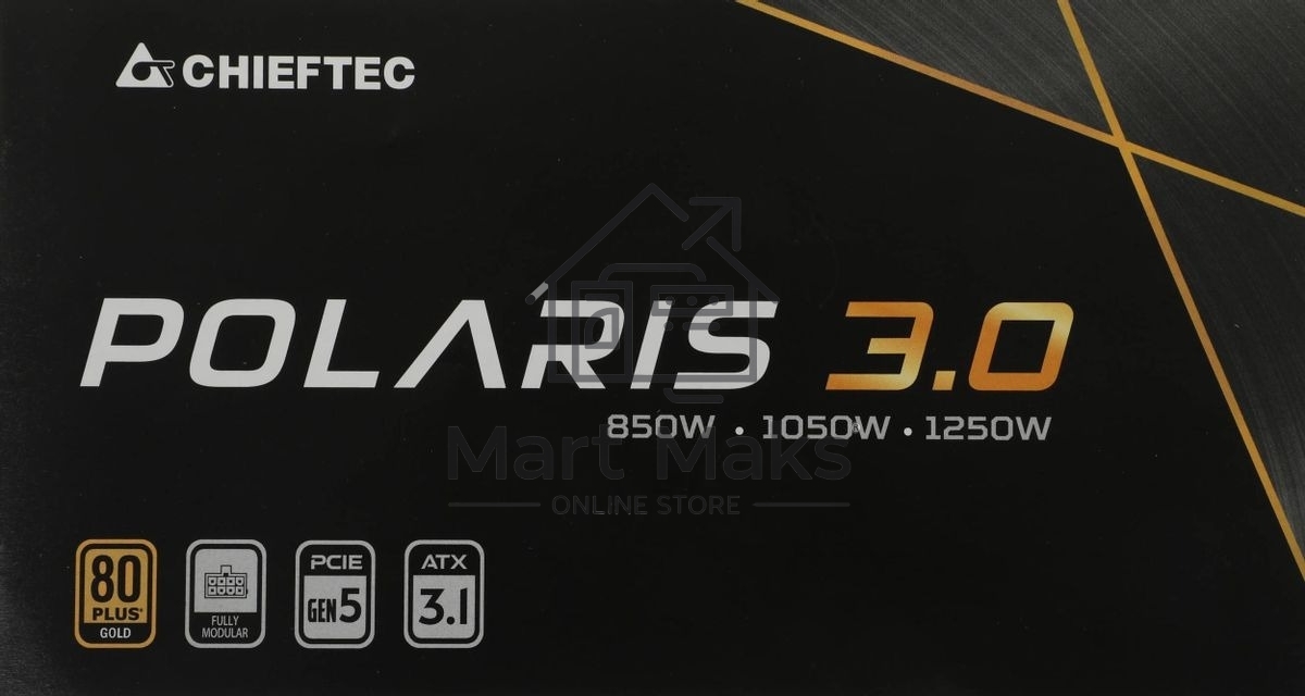 Блок питания Chieftec Polaris 3.0 PPS-850FC-A3, 850Вт, 80 PLUS Gold, 140мм, модульный, черный