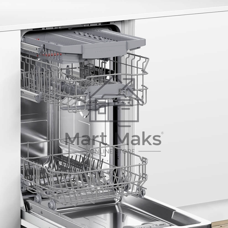 Встраиваемая посудомоечная машина Bosch SPV4EMX10E, серебристый, 44.8 см, 10 компл., 44 дБ, класс C