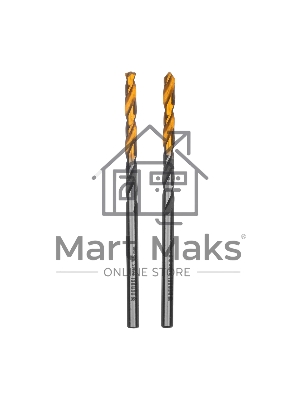 Сверло спиральное по металлу Denzel 3,5 x 70мм, Р6М5, Golden Tip, многогранная заточка, 2 шт.