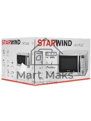 Микроволновая печь Starwind SMW5220 серебристый, 20 л, 700 Вт, переключатели - кнопки, поворотный механизм