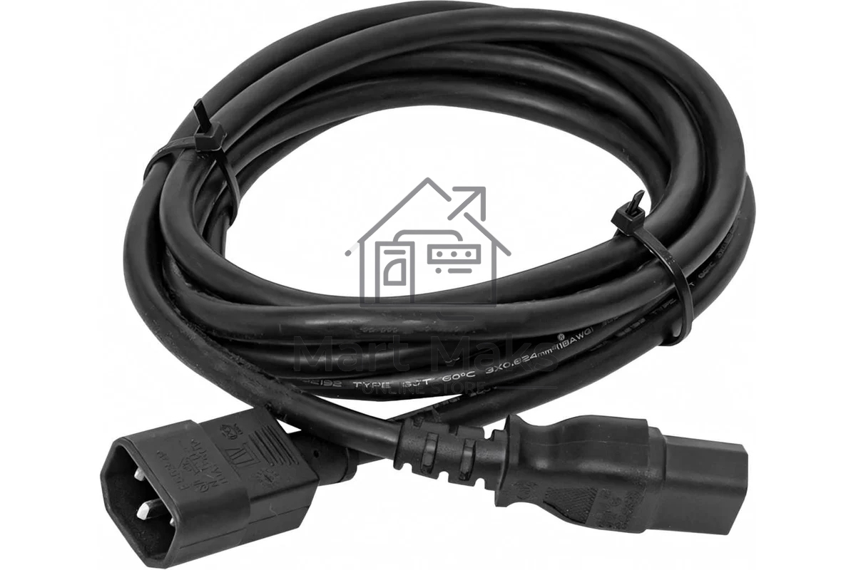 Кабель питания TERACOM для PDU IEC 60320 C13 - IEC 60320 C14 сечение 3x1.5мм2 250В 10A длина 2.0 метра