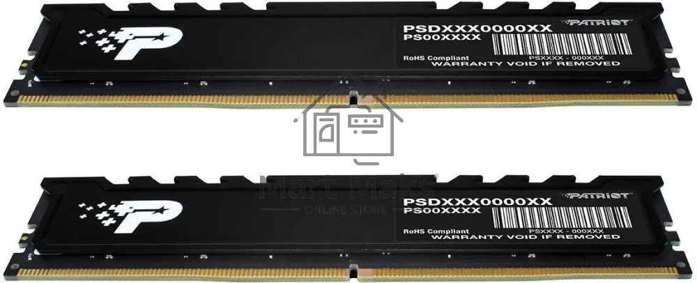 Оперативная память Patriot Signature Premium, DDR5, 16GB (2x8 GB), 4800 MHz, CL40, DIMM, радиатор, черный