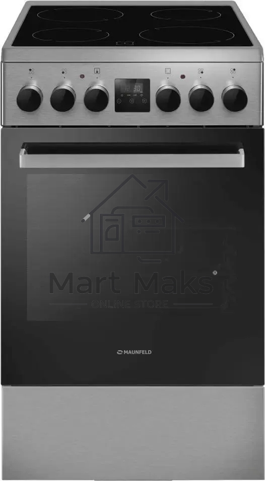 Плита электрическая Maunfeld MEC55CS08D серебристый, конфорок 4 шт, духовка 60 л, 50 см x 85 см x 60 см