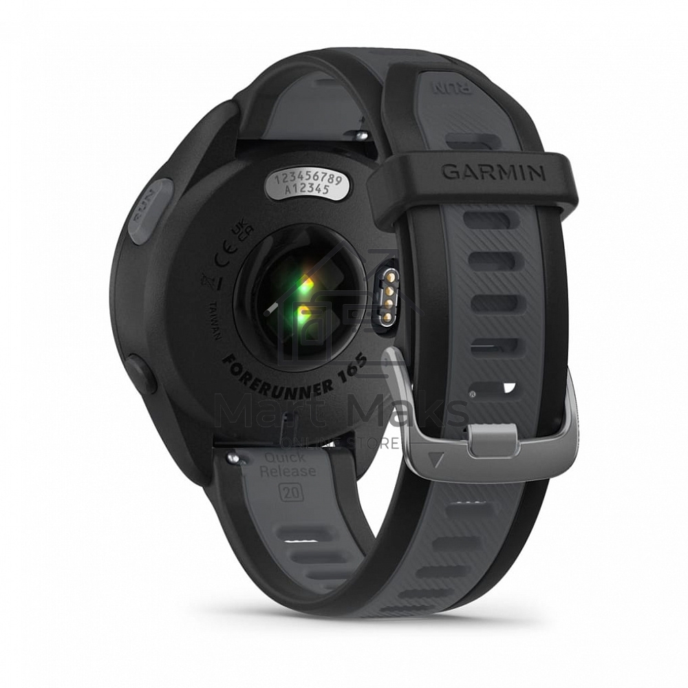 Смарт-часы Garmin Forerunner 165 черный, серый ремешок 43мм