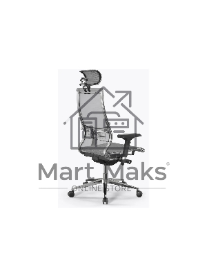 Кресло Метта Samurai S-3 белый сиденье белый сетка с подголов. крестов. металл хром