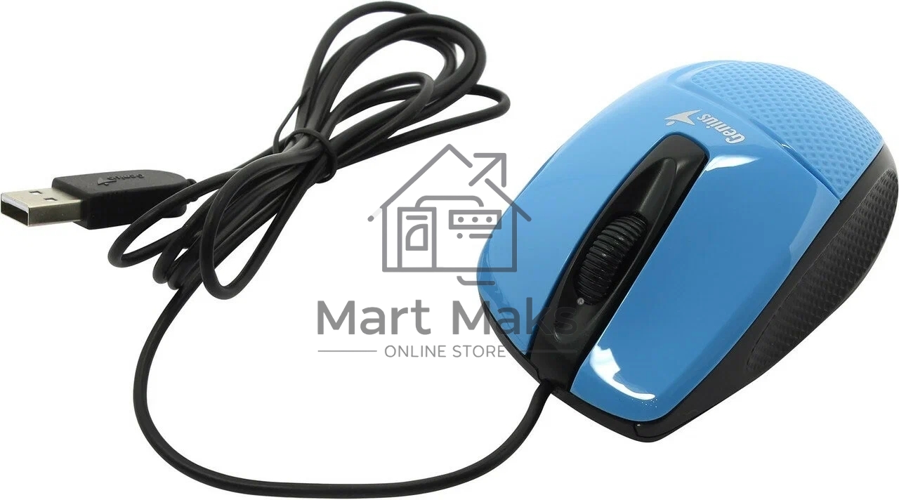 Мышь проводная Genius DX-Mini голубой, 1000 dpi, USB, кнопки - 3