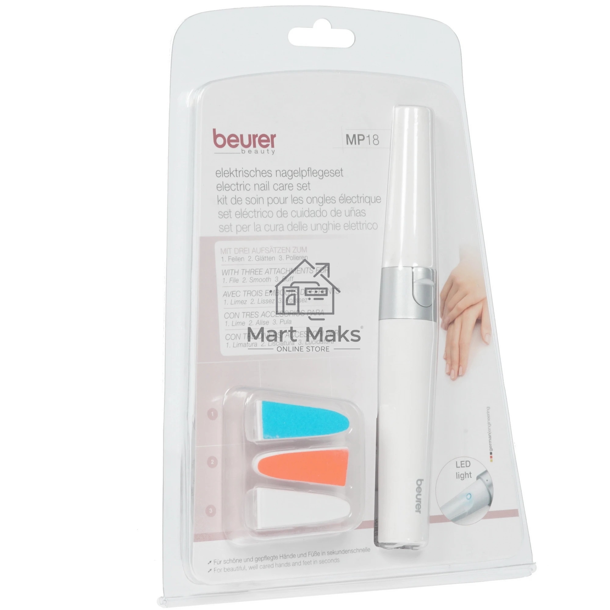 Аппарат для маникюра Beurer MP18 белый/серебристый