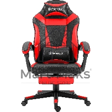 Кресло Defender CRUISER BLACK/RED черный/красный, экокожа, подставка для ног