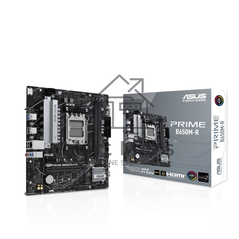 Материнская плата ASUS PRIME B650M-R, Socket AM5, AMD B650, 2xDDR5, 4xSATA, 2xM.2, 1xPCIe 4.0 x16, 1xPCIe x1, 1xHDMI, 1x 2.5Gb LAN, 2xUSB-A 3.2 Gen 1, 4xUSB-A 2.0, 3x3.5 мм, 7.1, mATX