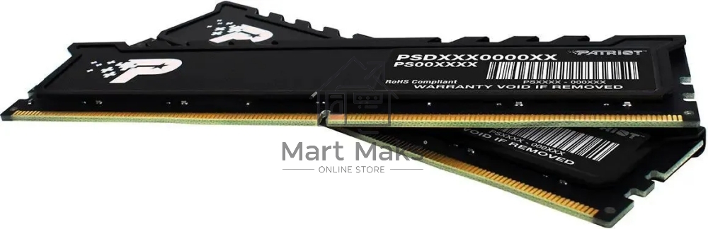 Оперативная память Patriot Signature Premium, DDR5, 16GB (2x8 GB), 4800 MHz, CL40, DIMM, радиатор, черный