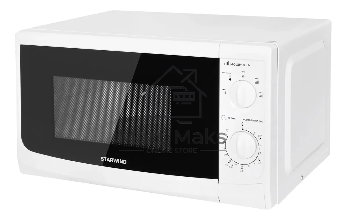 Микроволновая печь Starwind SWM5620 белый, 20 л, 700 Вт, переключатели - поворотный механизм