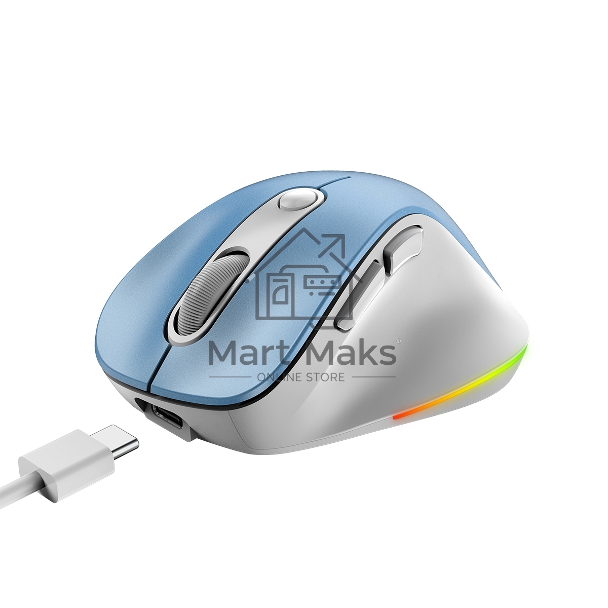 Мышь беспроводная Genius Ergo 9000S Pro светло-голубой, 2400 dpi, радиоканал, Bluetooth, USB, кнопки - 6