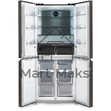 Холодильник Hyundai CM45043F черная сталь трехкамерный 270/135л морозилка снизу No Frost, Side by Side