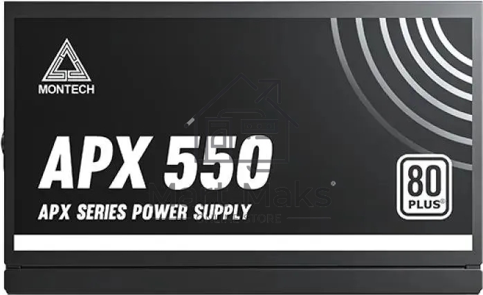 Блок питания Montech APX 550 (XWYA11-550), 550 Вт, 80 PLUS белый, 120 мм, немодульный, черный
