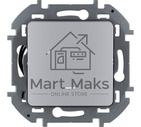 Выключатель 1-клавишный с подсветкой/индикацией, 10AX, 250 В, алюминий