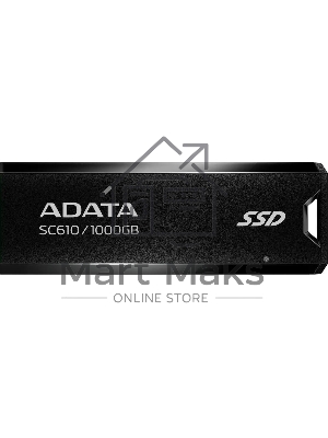 Внешний SSD ADATA SC610, 1TB, USB 3.2 Gen 2 Type-A, R/W 550/500, черный