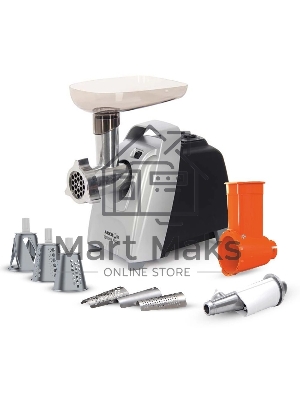 Мясорубка электрическая Аксион М61.02 черно/серебристый, 2000 Вт, 4.0 кг/мин, реверс, защита от перегрузки, насадки - 4