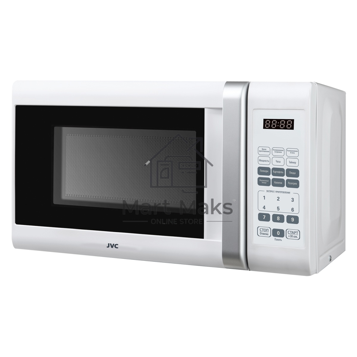 Микроволновая печь JVC JK-MW400S белый, 23 л, 800 Вт, переключатели - сенсор