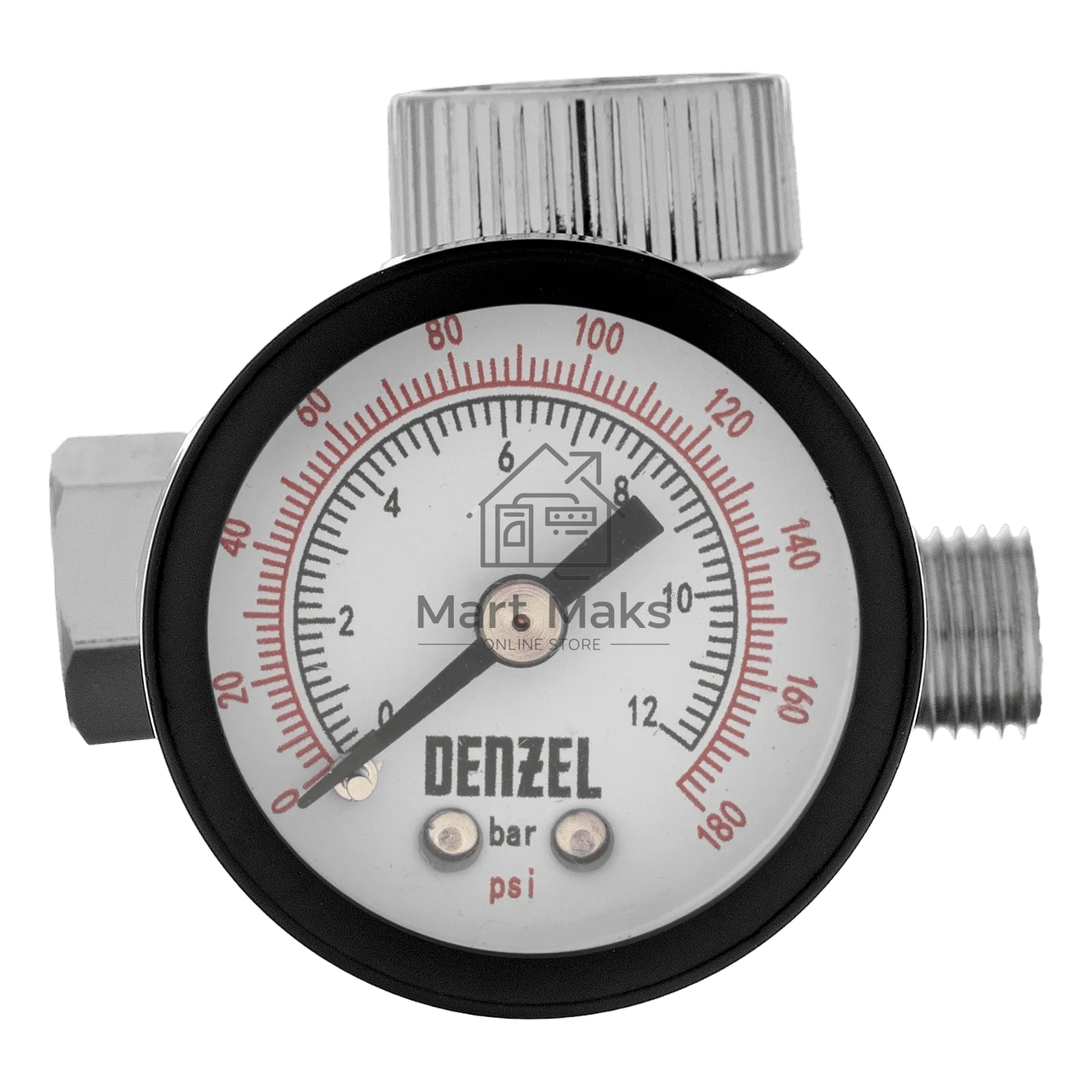 Регулятор давления с манометром Denzel для краскораспылителя K1500, 12 бар, 1/4