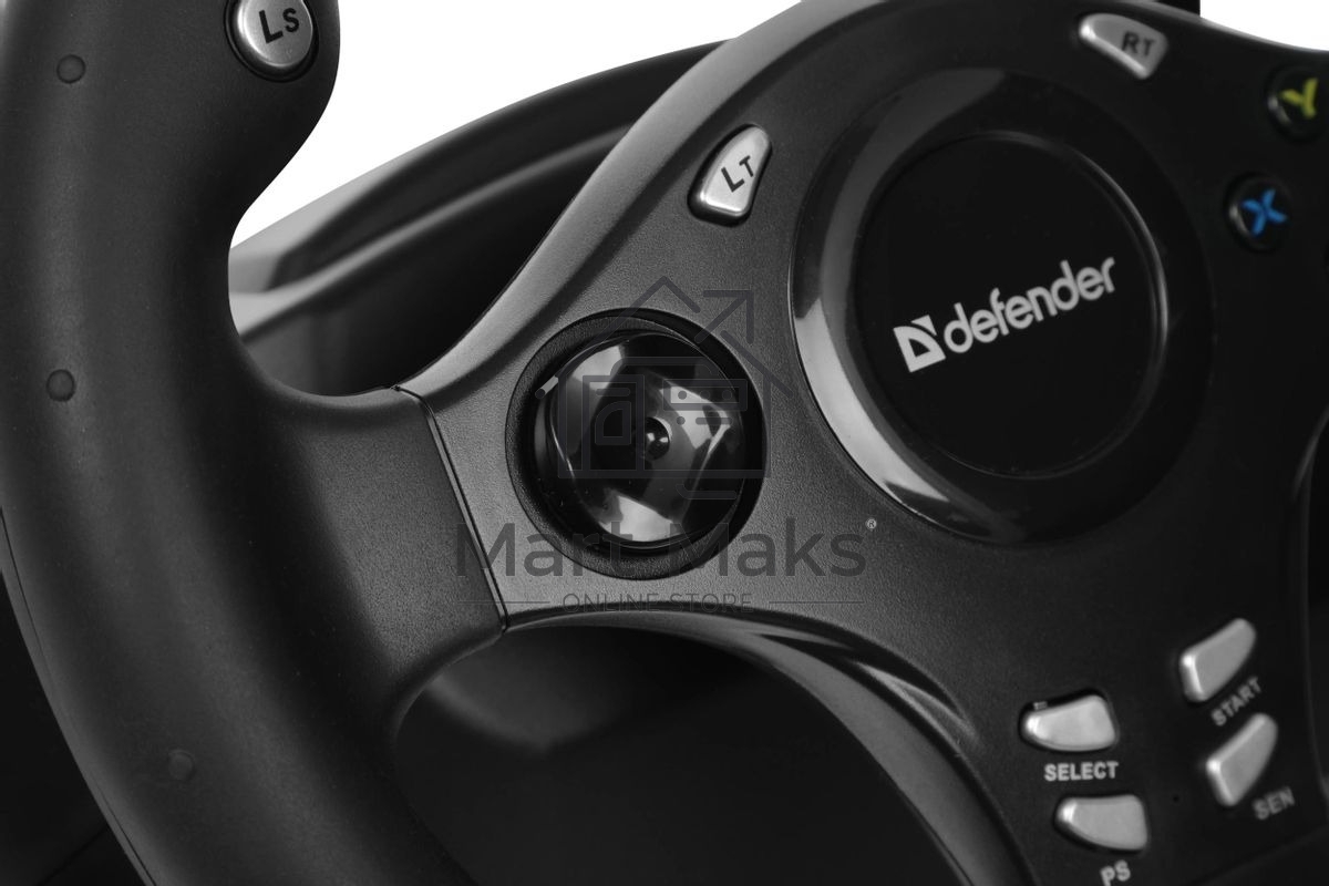 Игровой руль DEFENDER (64067) Rager черн,PC/PS/Xbox/Switch,педали