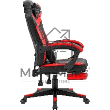 Кресло Defender CRUISER BLACK/RED черный/красный, экокожа, подставка для ног
