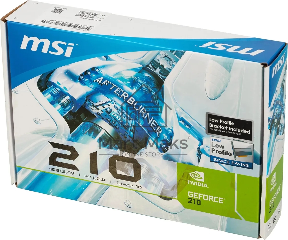 Видеокарта MSI N210-1GD3/LP NVIDIA GeForce 210 1024Mb 64 DDR3 460/800 DVIx1/CRTx1 Ret