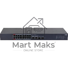 Коммутатор Dahua DH-CS4218-16ET-240, 16×100 Мбит/с + 2×1 Гбит/с Combo + 2×1 Гбит/с SFP, управляемый