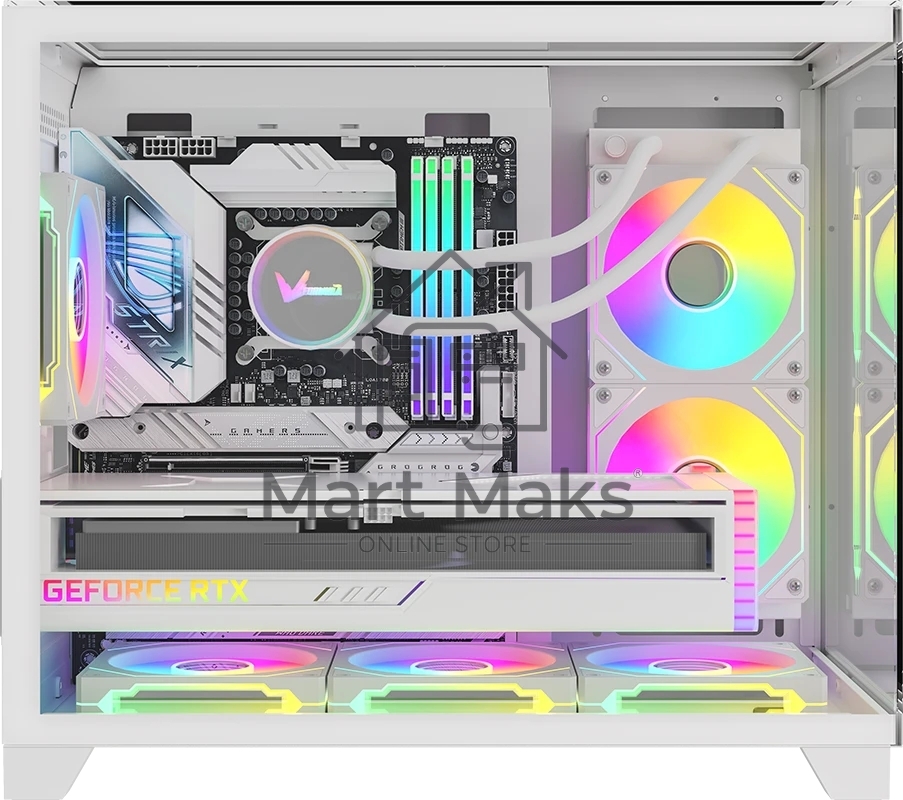 Компьютерный корпус AeroCool/Formula Crystal Z9ML Floe белый без БП mATX 4x120мм 2xUSB 3.0 1xUSB3.1 audio bott PSU