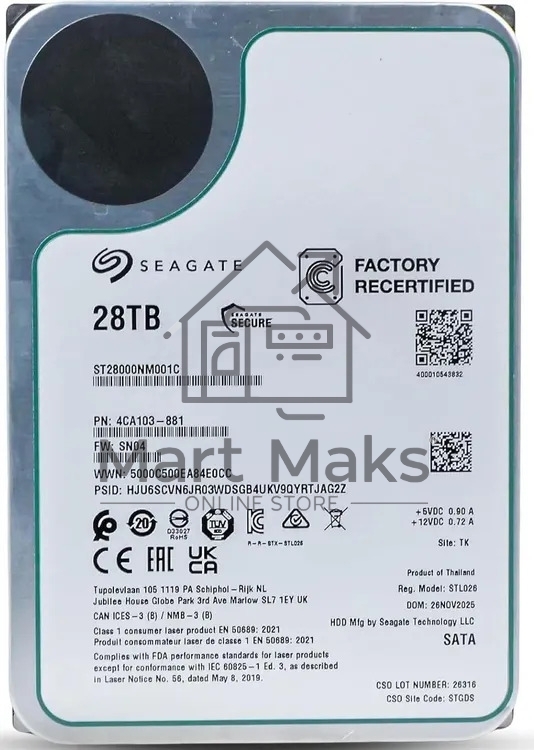 Жесткий диск HDD Seagate Exos 28Tb 7200rpm SATA 512Mb 3.5