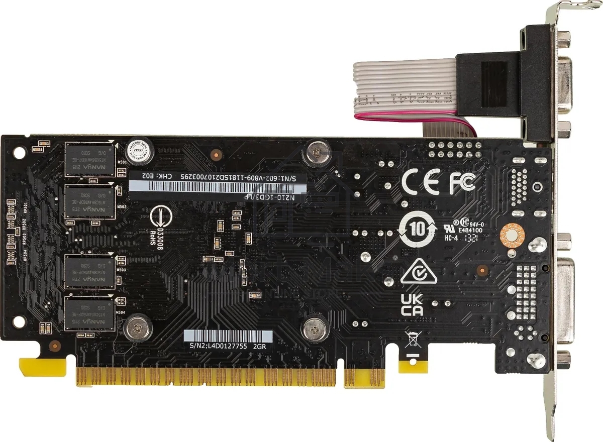 Видеокарта MSI N210-1GD3/LP NVIDIA GeForce 210 1024Mb 64 DDR3 460/800 DVIx1/CRTx1 Ret
