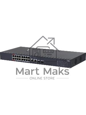 Коммутатор Dahua DH-CS4218-16ET-240 (L2) 16x100Мбит/с 2xКомбо(1000BASE-T/SFP) 2SFP 16PoE 240W управляемый