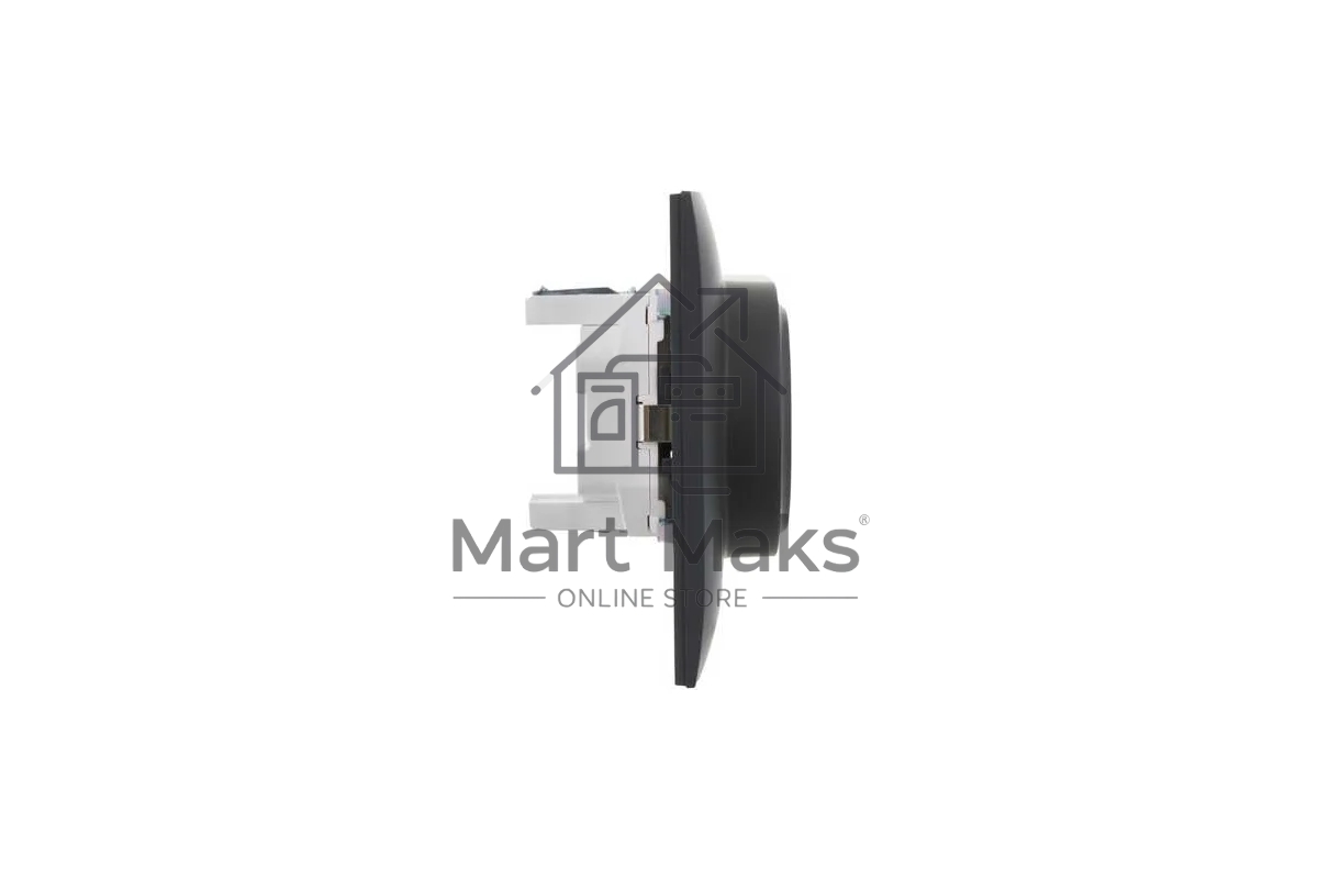 Розетка 2-местная IEK SKANDY SK-R08G (SK-R21-16-K53-F) с заземлением, без защитных шторок 16А в сборе, графит