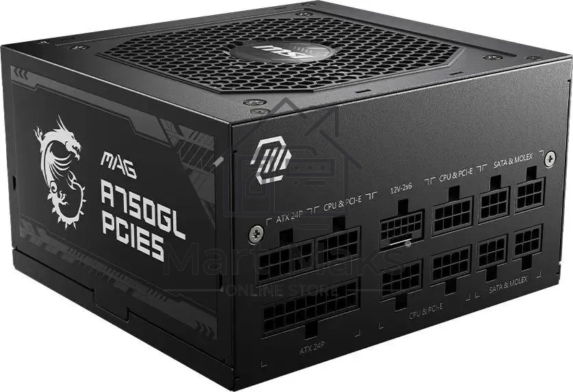 Блок питания MSI ATX 750W MAG A750GL PCIE5 Gen.5 80 PLUS gold (20+4pin) APFC 120mm fan 8xSATA Cab Manag RTL