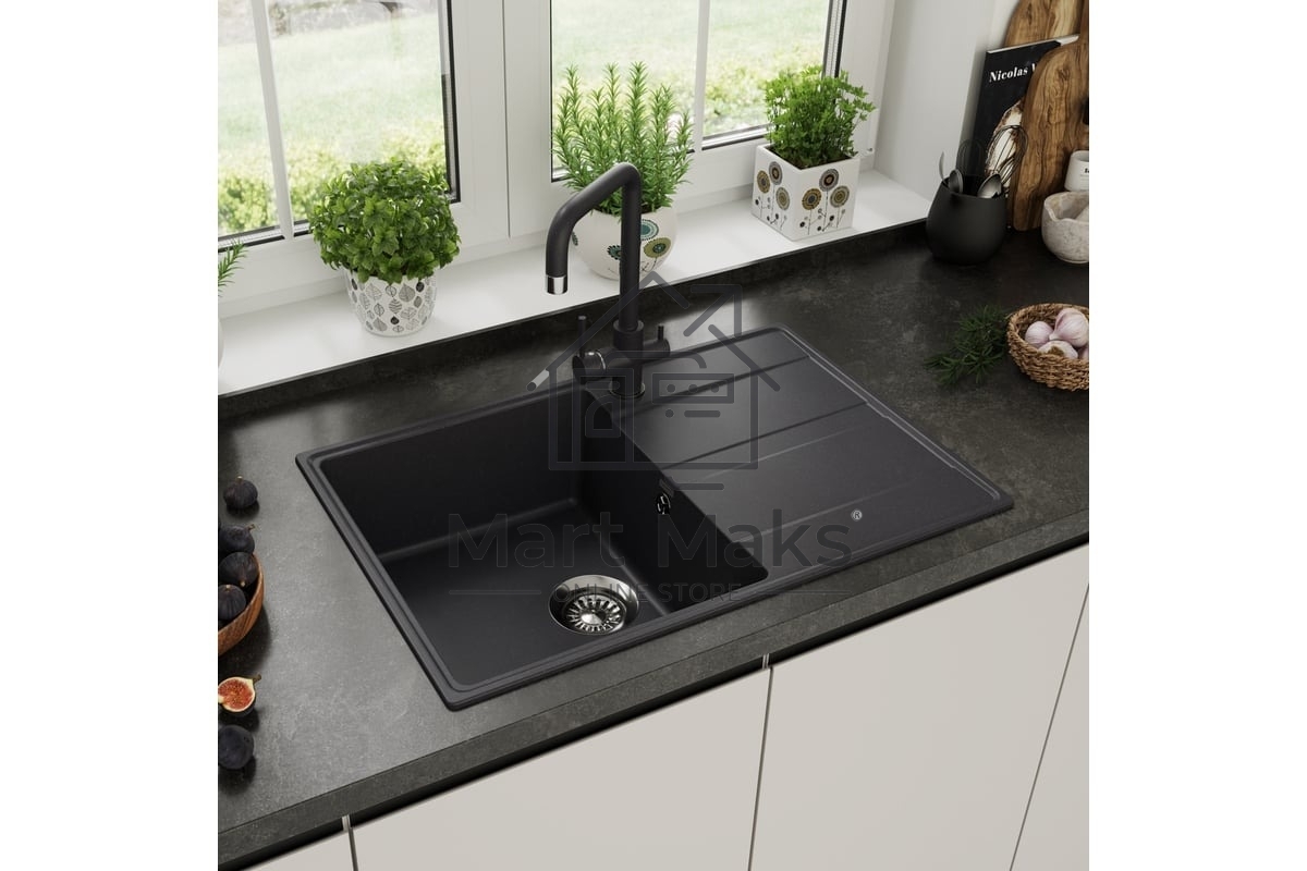 Кухонная мойка Maunfeld Lacrima 750 MFQS-750B черный