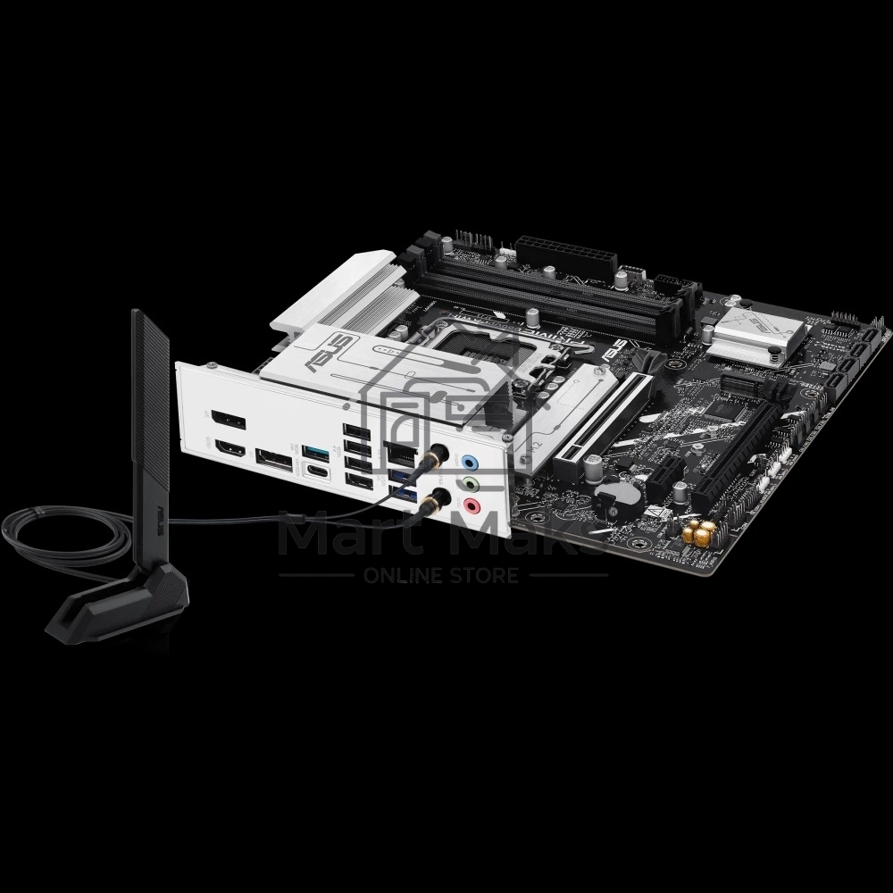 Материнская плата ASUS PRIME B860M-A WIFI, LGA 1851, Intel B860, 4xDDR5, 4xSATA, 2xM.2, 1xPCIe 5.0 x16, 1xPCIe 4.0 x16, 1xPCIe 4.0 x1, 2xDP, 1xHDMI, 1x 2.5Gb LAN, 1xUSB-C 20Gbps, 1xUSB-A 10Gbps, 2xUSB-A 5Gbps, 4xUSB-A 2.0, 3x3.5 мм, 7.1, micro-ATX.