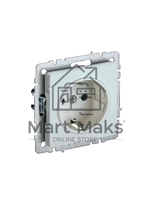 Розетка 1-местная IEK BRITE 16А РС14-1-0-БрЖ с заземлением, с защитными шторками, 16А, жемчуг