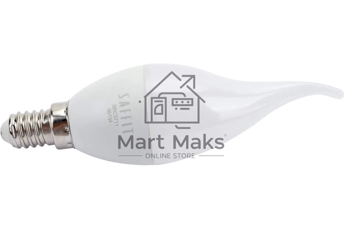 Лампа светодиодная SAFFIT SBC3711 (55134) 11W 230V E14 4000K свеча на ветру